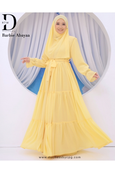 PRE ORDER BARBIE ABAYAA  - PASTEL YELLOW PRE ORDER BARBIE ABAYAA  - PASTEL YELLOW